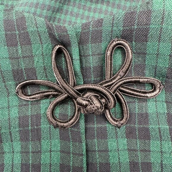 Vintage Dress Green Plaid 1990s Knot Accent Lady Dorby Plus Size Retro Mom Style - Picture 7 of 8